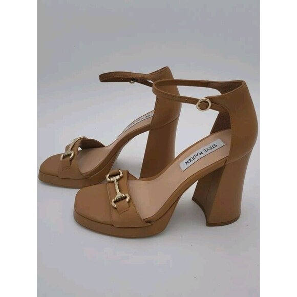 NEW Steve Madden Women's Irenee B Ankle Strap Sandals Brown Gold Size 7.5 M - Picture 4 of 12